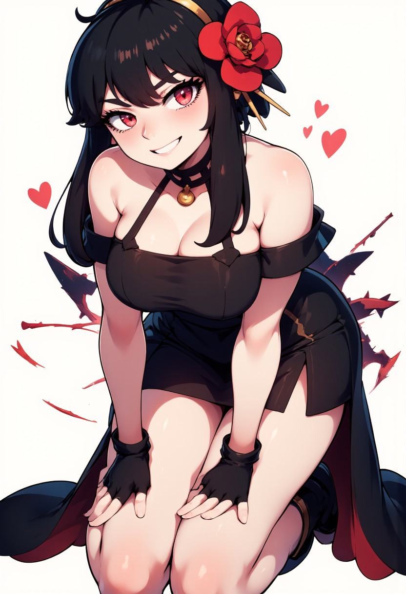 A cartoon style with cartoon lines picture of zzYor,  black hair,  red eyes on Tensor.Art