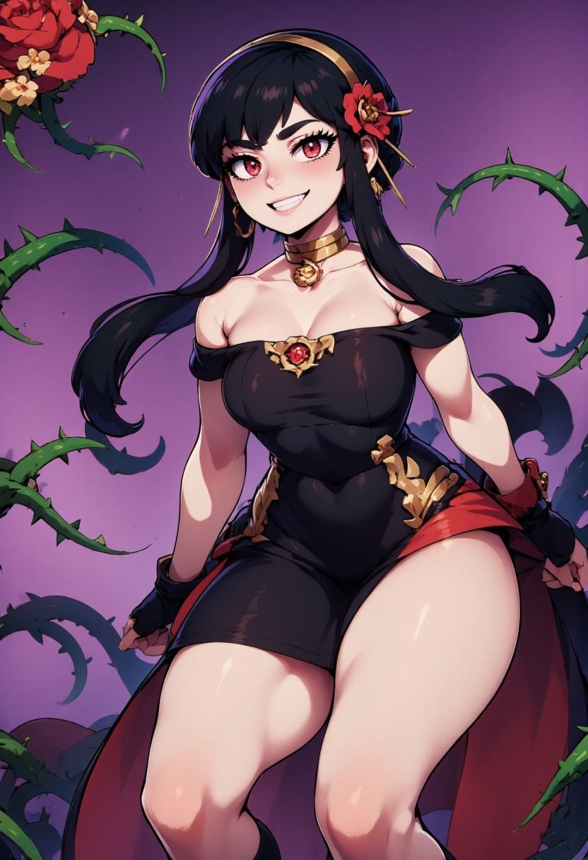 zzYor,  black hair,  red eyes on Tensor.Art