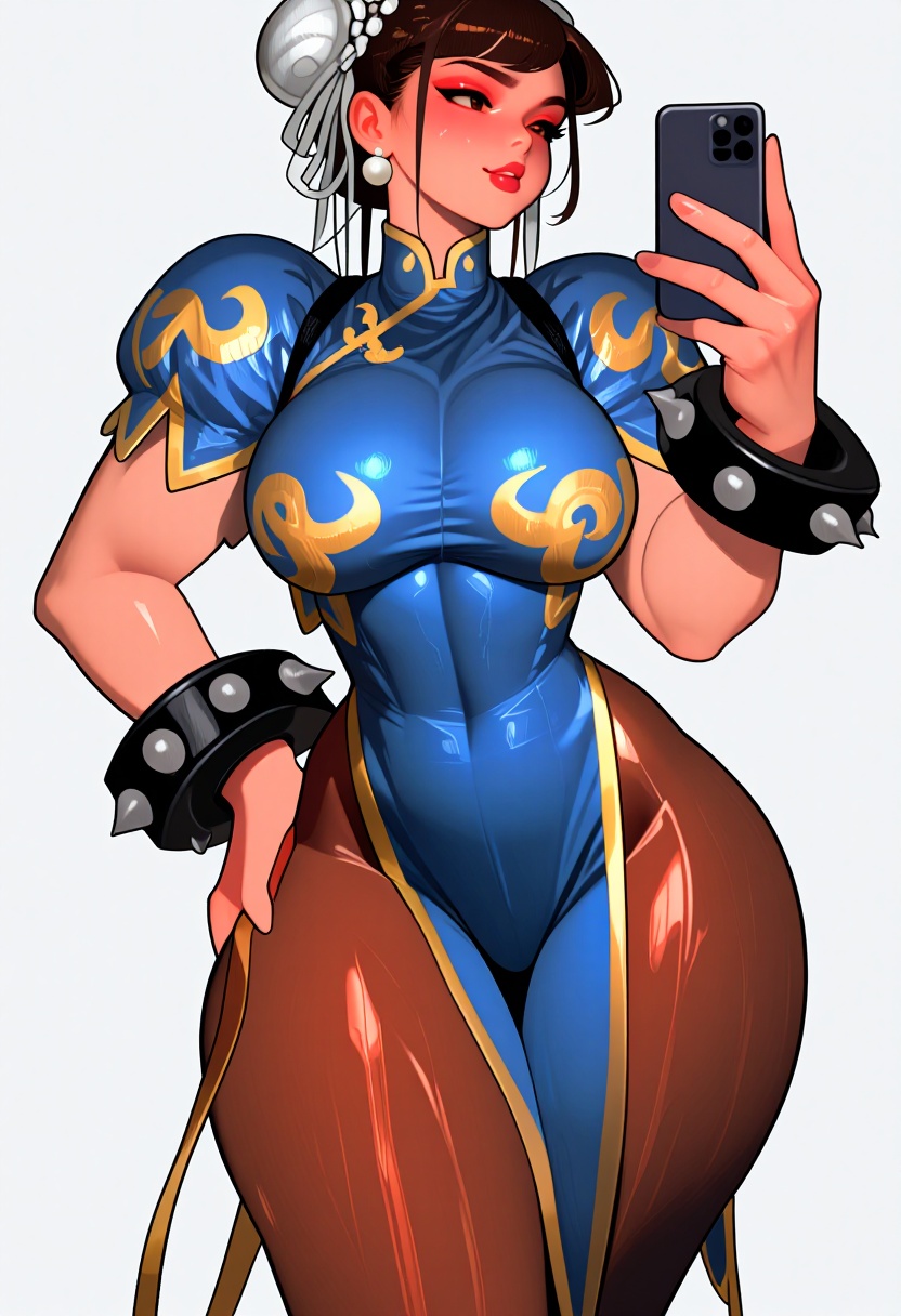 A highly detailed digital anime illustration in a semi-realistic style with glossy highlights,  soft cel shading,  thick o...