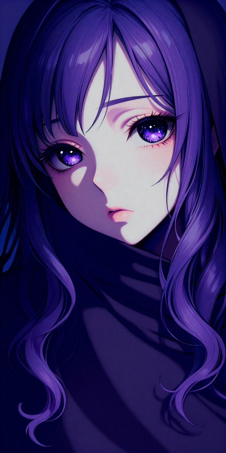 a digital drawing in an anime-inspired,  high-detail,  fantasy art style. The subject is a young woman with a strikingly b...