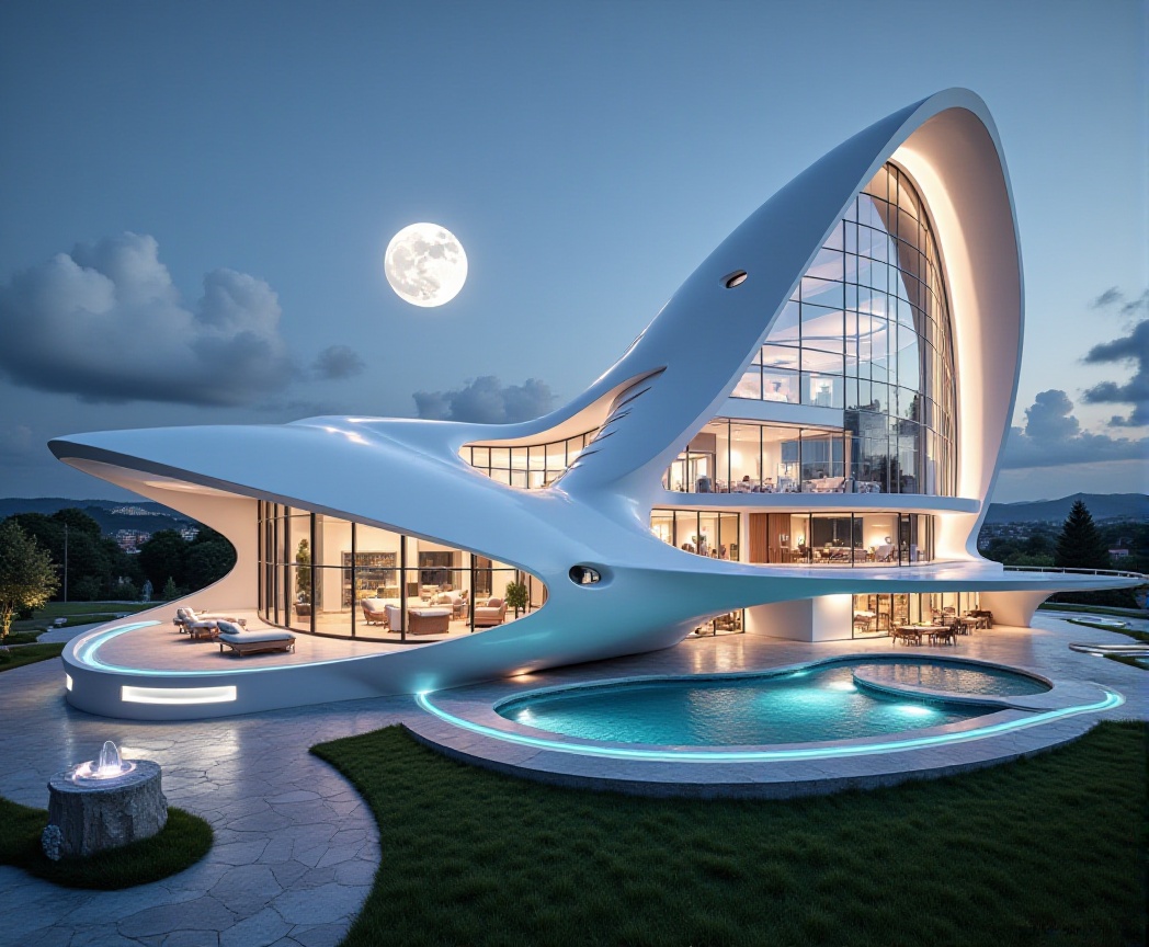 Beautiful modern spaceship with section design,  like church ,  beautiful landscape. One is beautiful and modern church wi...