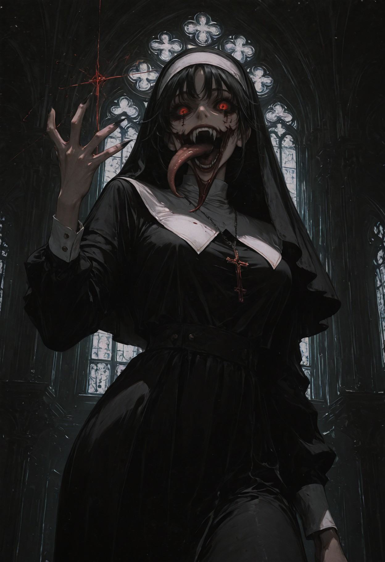 ov3r,  dark,  church interior on Tensor.Art