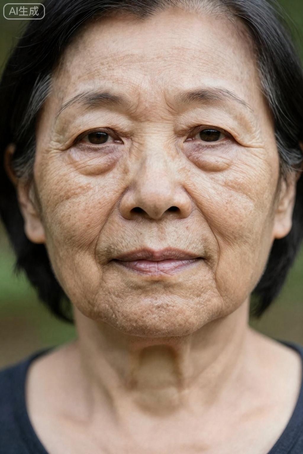 人物肖像特写,80岁女人​。,skin