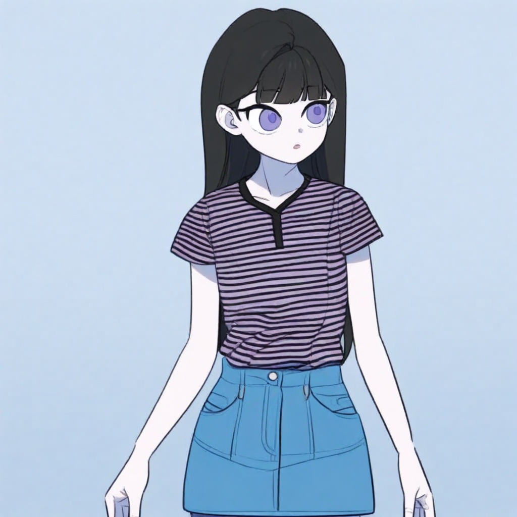 long hair,  bangs,  purple eyes on Tensor.Art