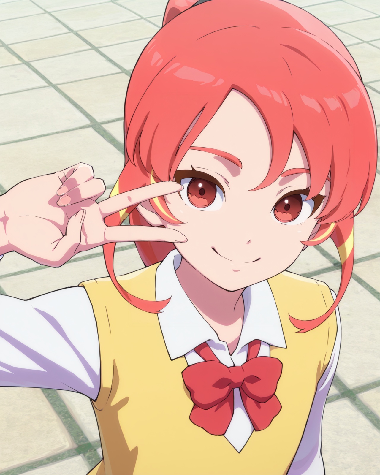 shinohara_raika,  school uniform,  yellow vest on Tensor.Art