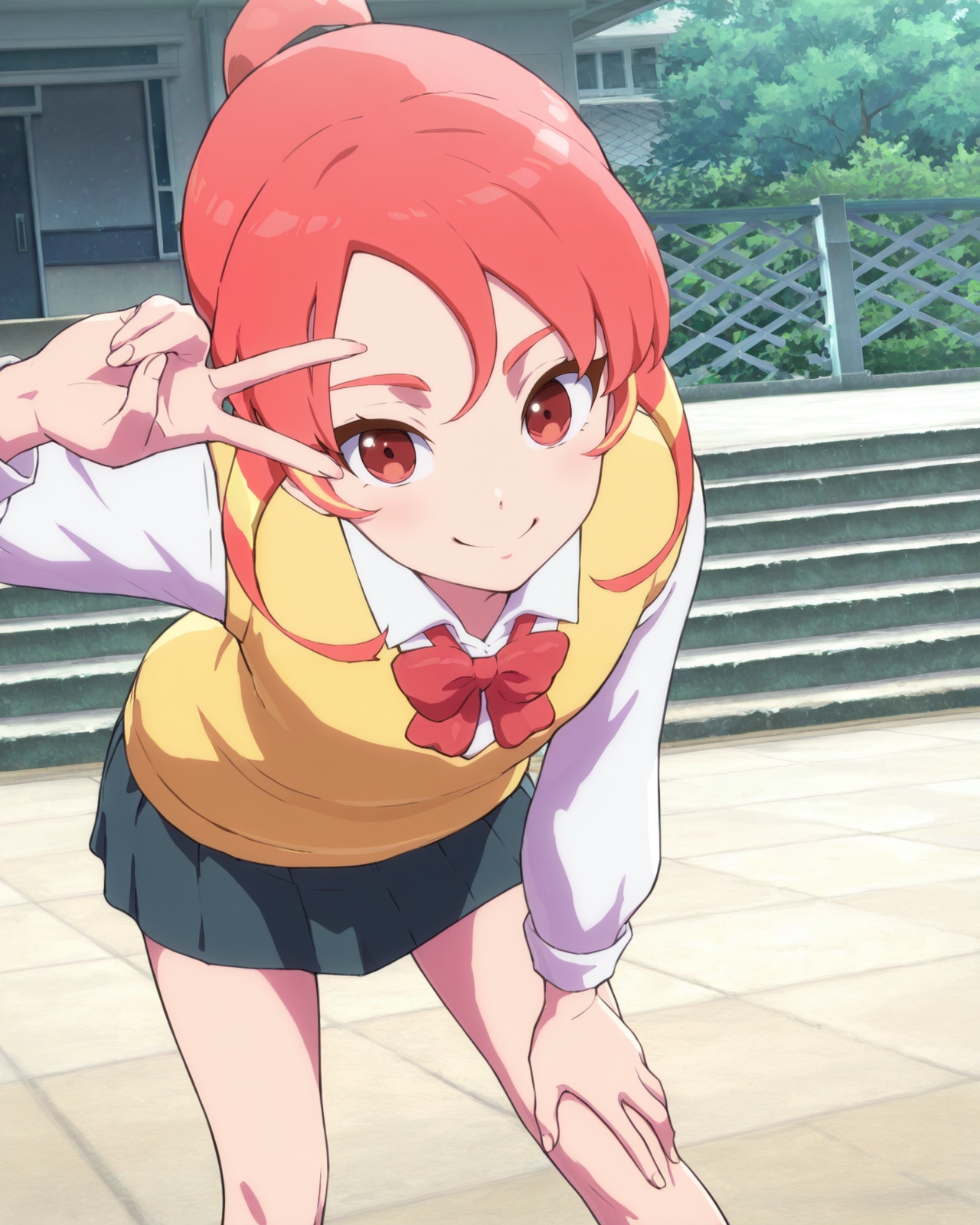 shinohara_raika,  school uniform,  yellow vest on Tensor.Art