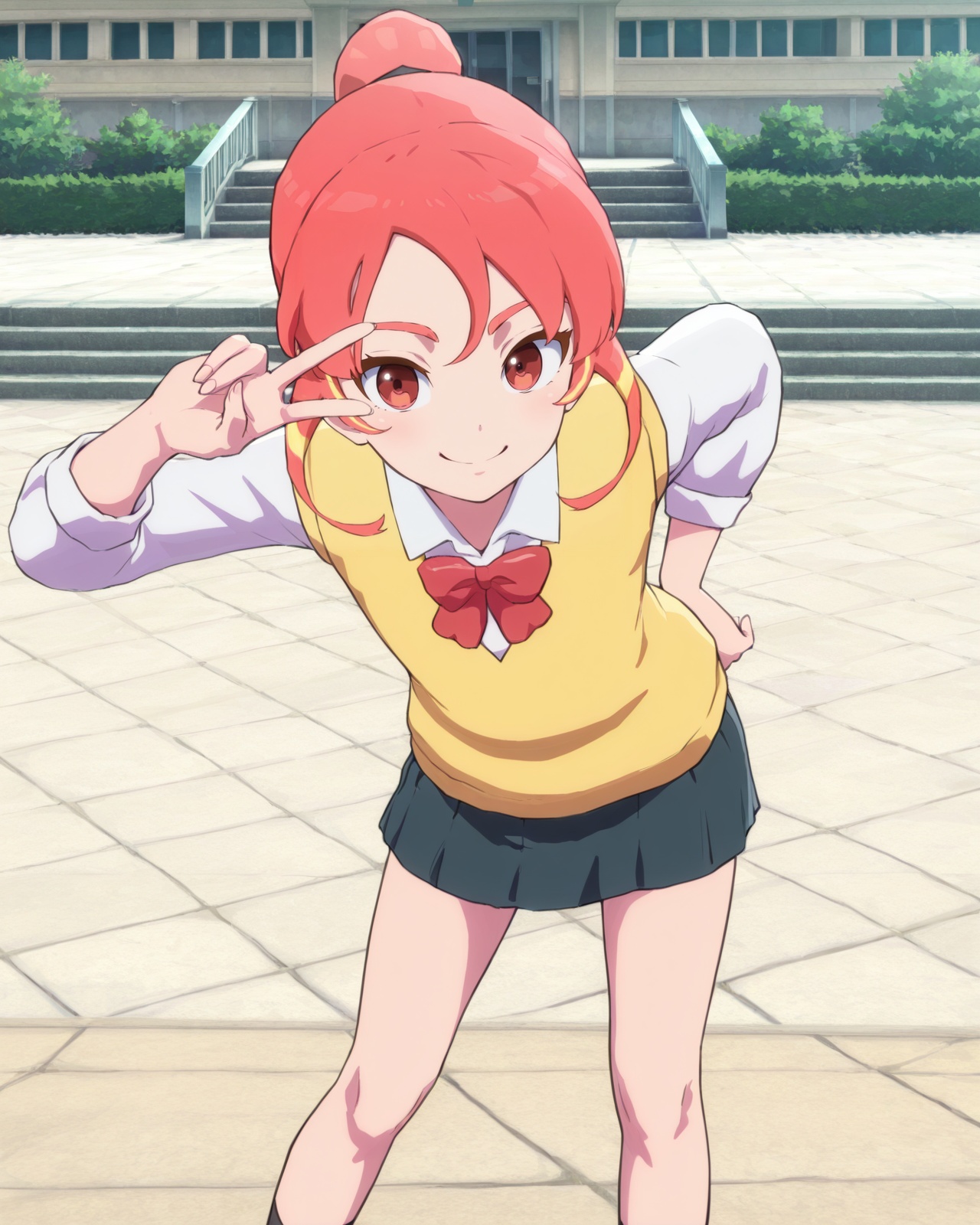 shinohara_raika,  school uniform,  yellow vest on Tensor.Art