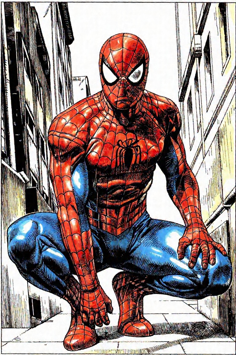 An illustration of Spider-Man on Tensor.Art