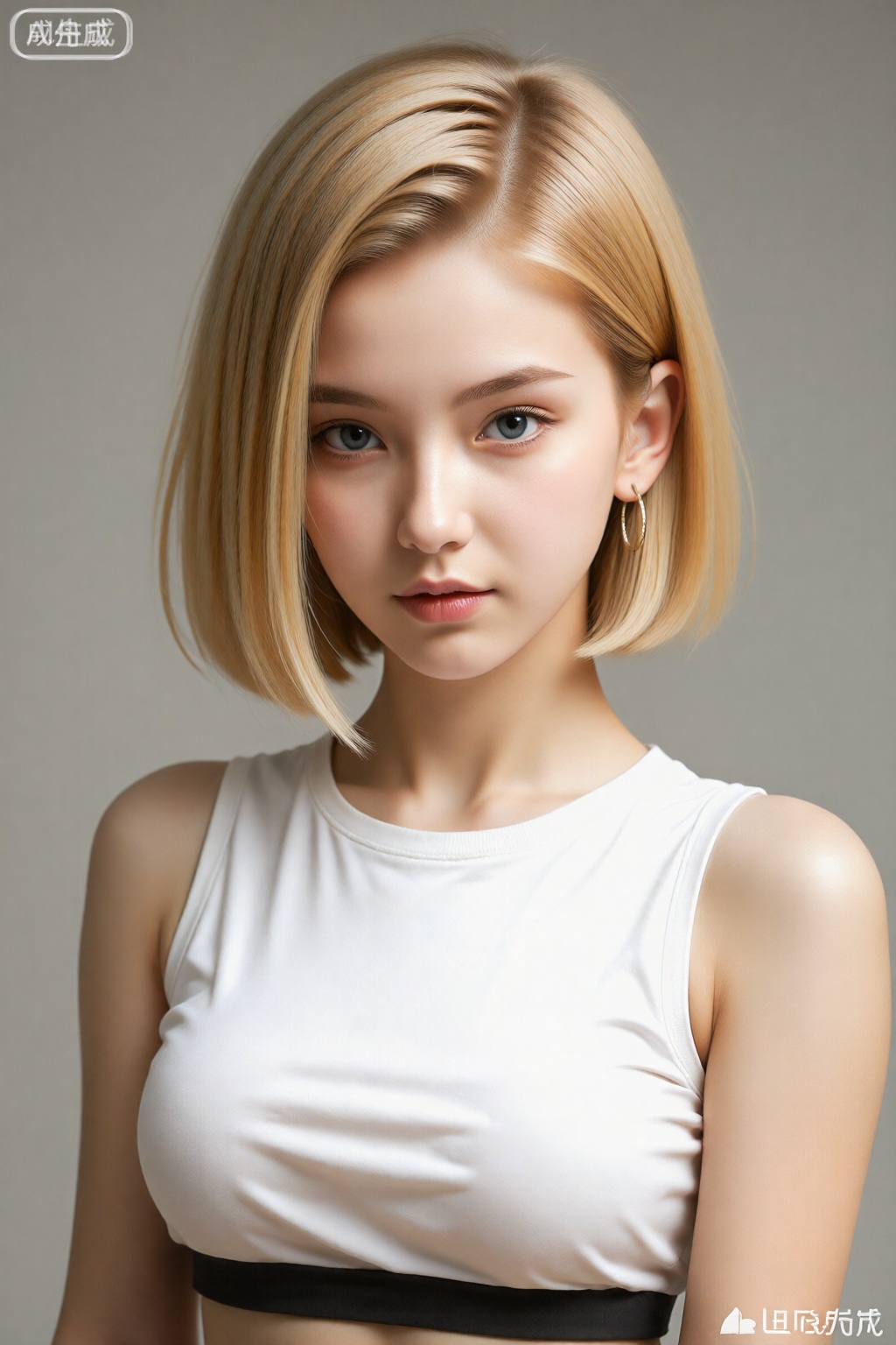 人造人18号,  1女孩,  短发 by AI光影驿站 on Tensor.Art