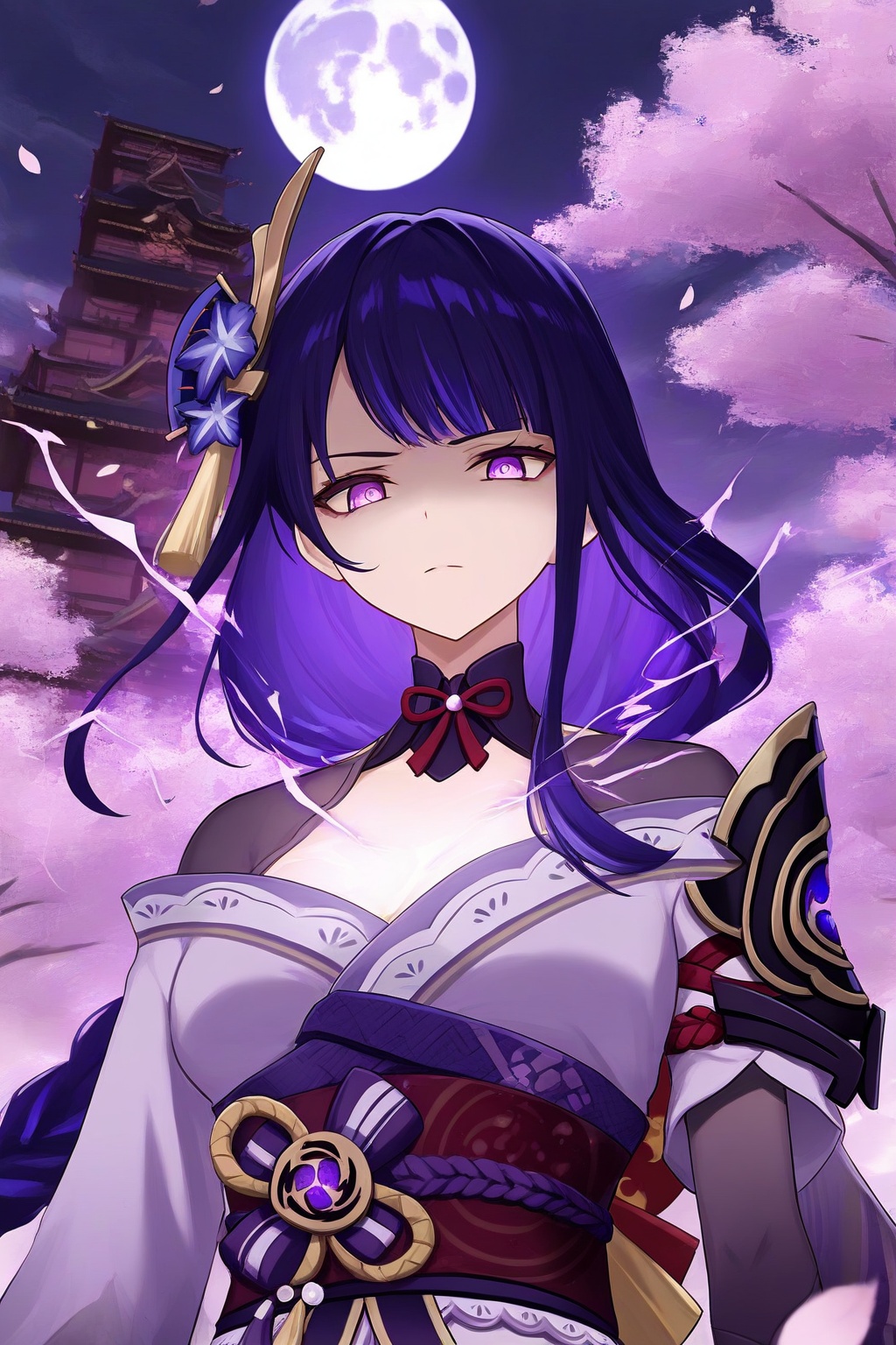 1girl,  solo,  raiden shogun on Tensor.Art
