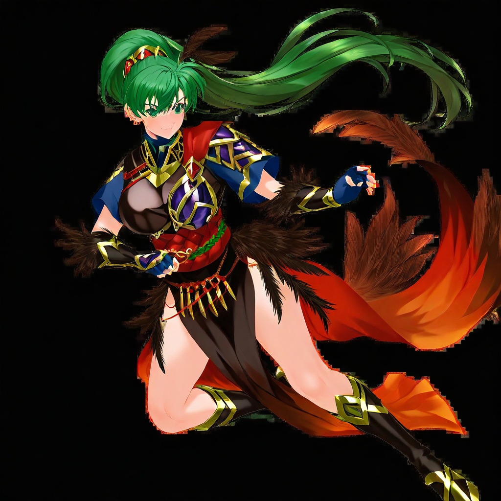 lyn-fe,  green hair,  very long hair on Tensor.Art