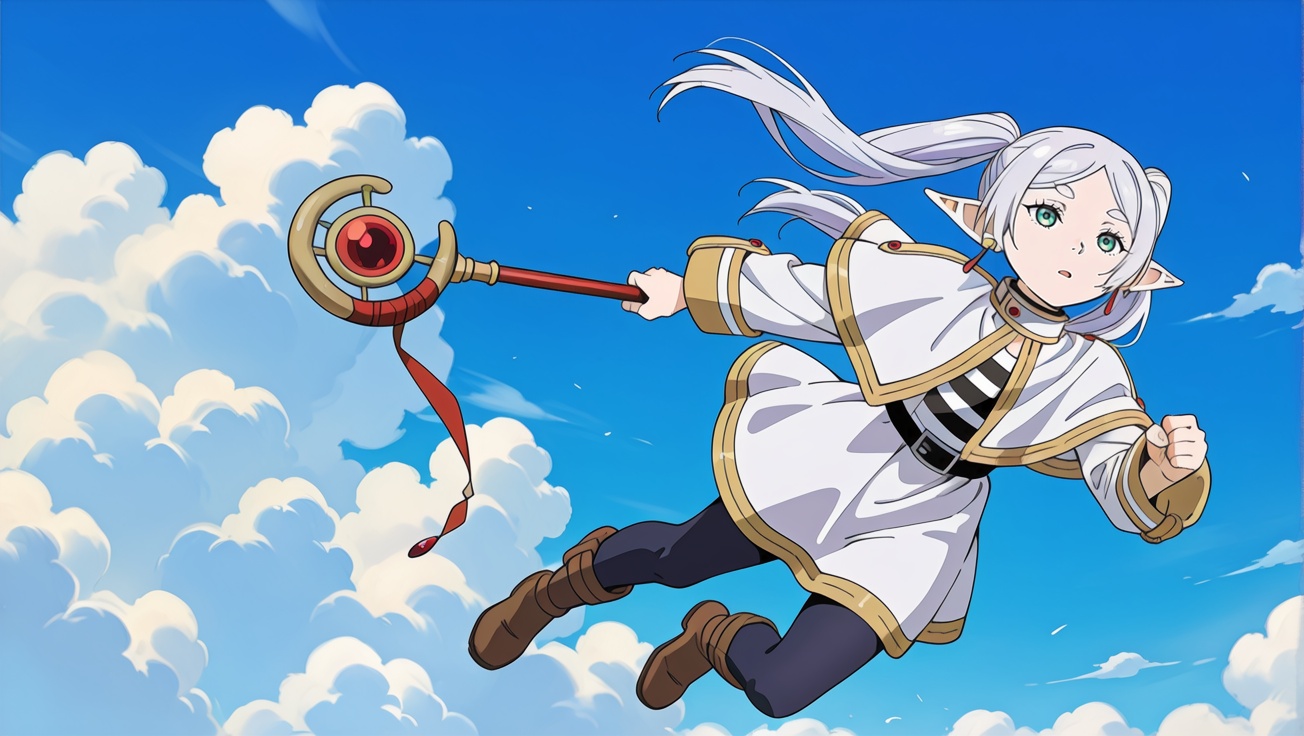 flying,  open mouth,  outdoors on Tensor.Art