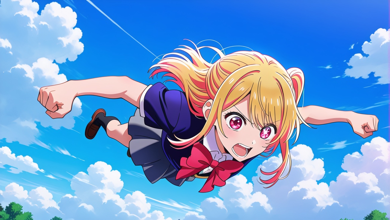 flying,  open mouth,  outdoors on Tensor.Art