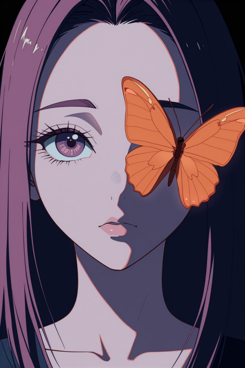 数字艺术,  动漫风格。一位年轻女子的特写,  她肤色苍白 on Tensor.Art