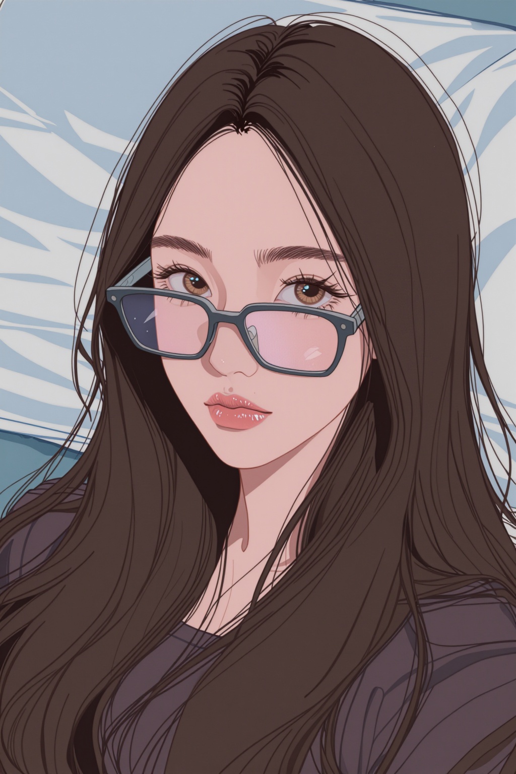 long hair,  on bed,  photorealistic on Tensor.Art