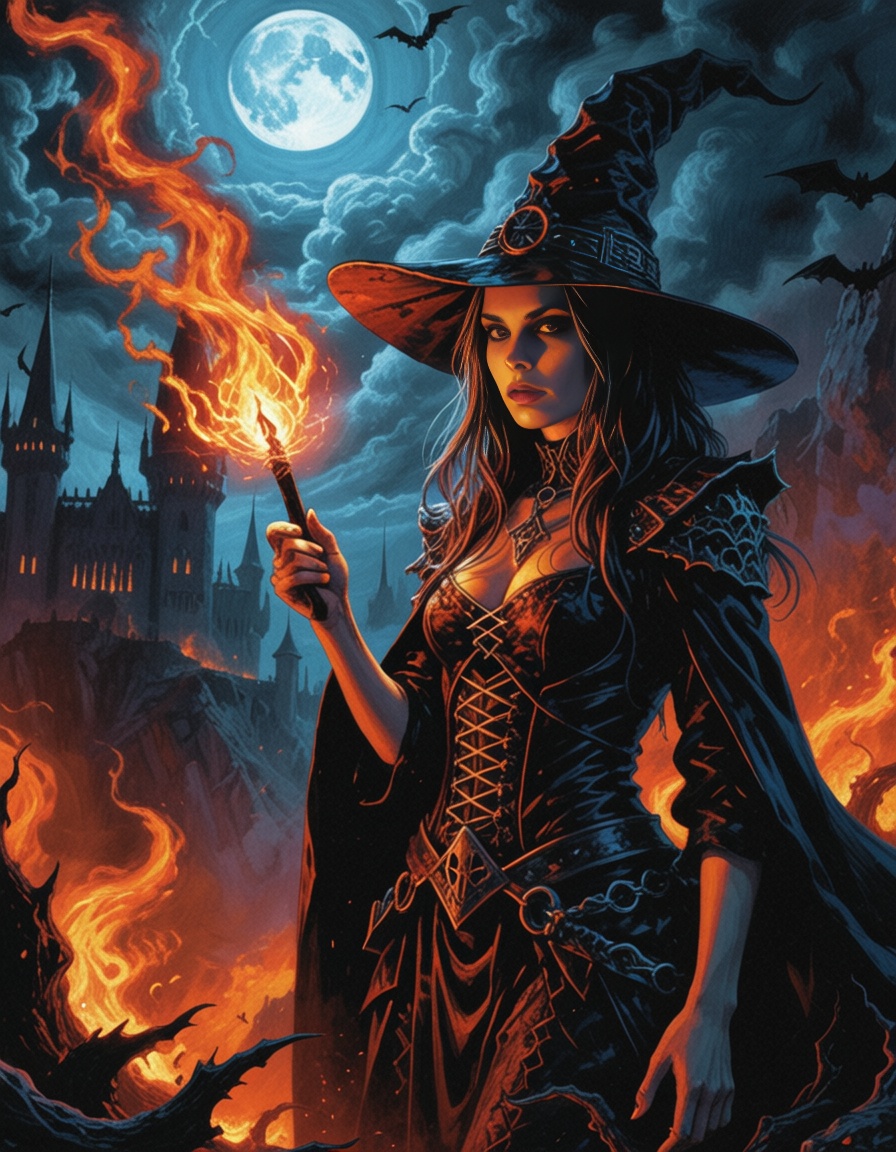 eheavy3,  girl wizard casting a spell,  gorgeous on Tensor.Art