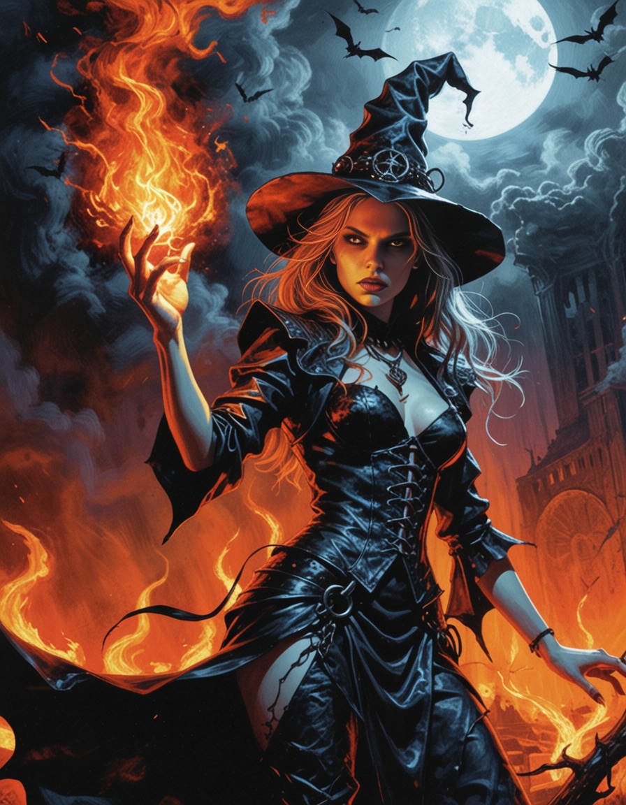 eheavy3,  girl wizard casting a spell,  gorgeous on Tensor.Art