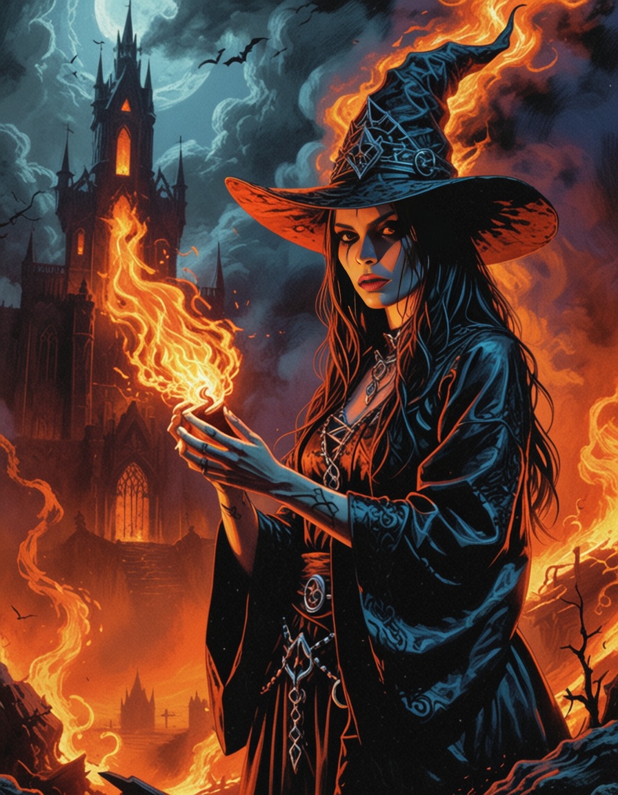 eheavy3,  girl wizard casting a spell,  gorgeous on Tensor.Art