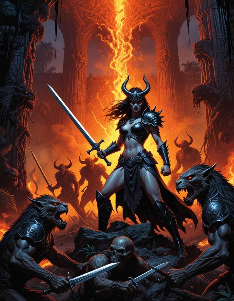 eheavy3,  woman amazon warriors of the jungle,  armor on Tensor.Art