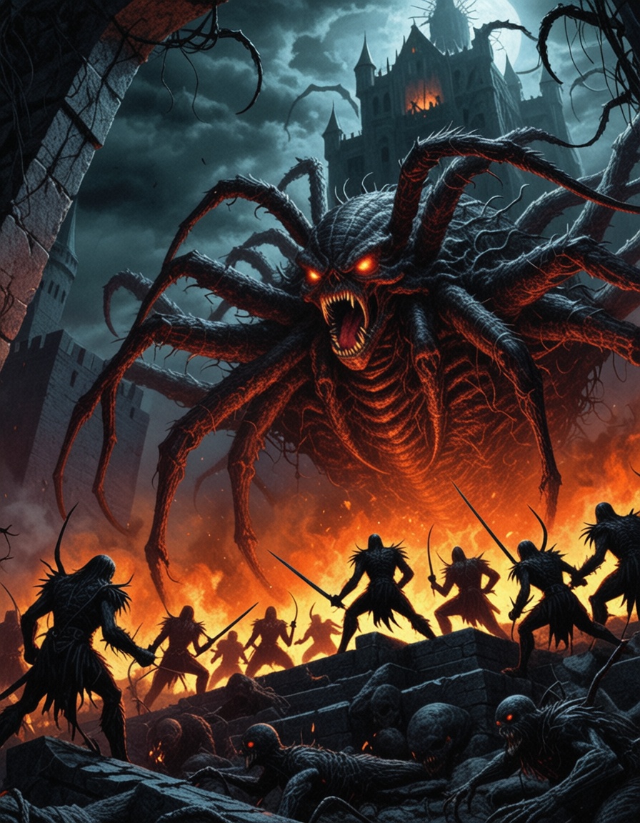 eheavy3,  attack of the giant spiders in the strato fortress on Tensor.Art
