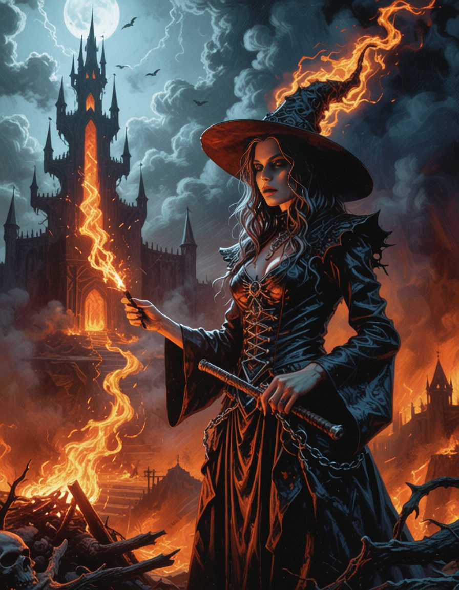 eheavy3,  girl wizard casting a spell,  gorgeous on Tensor.Art