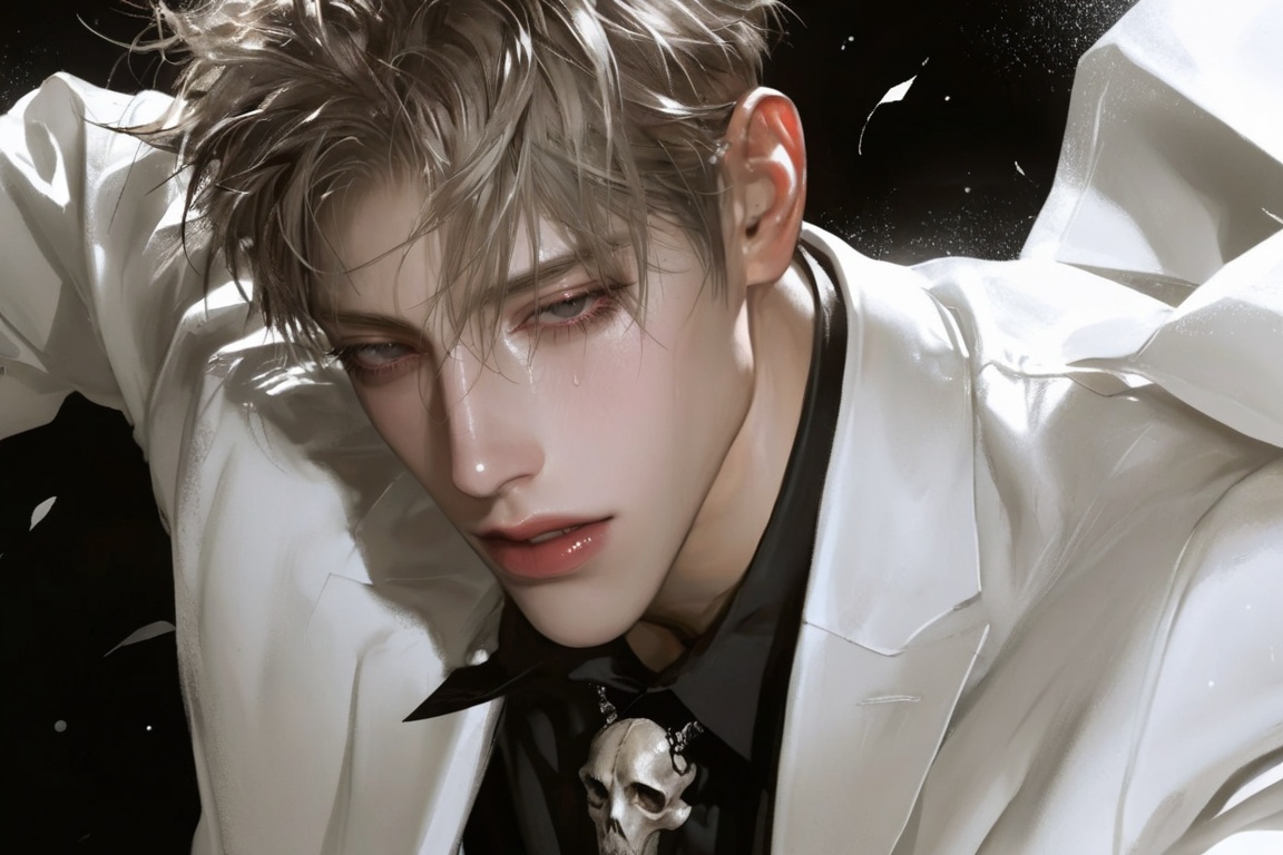 ((medium full shot)),  ((CHARACTER IS 0.3 IOF FRAME))) 1. A young man with clearly defined male facial structure,  masculi...