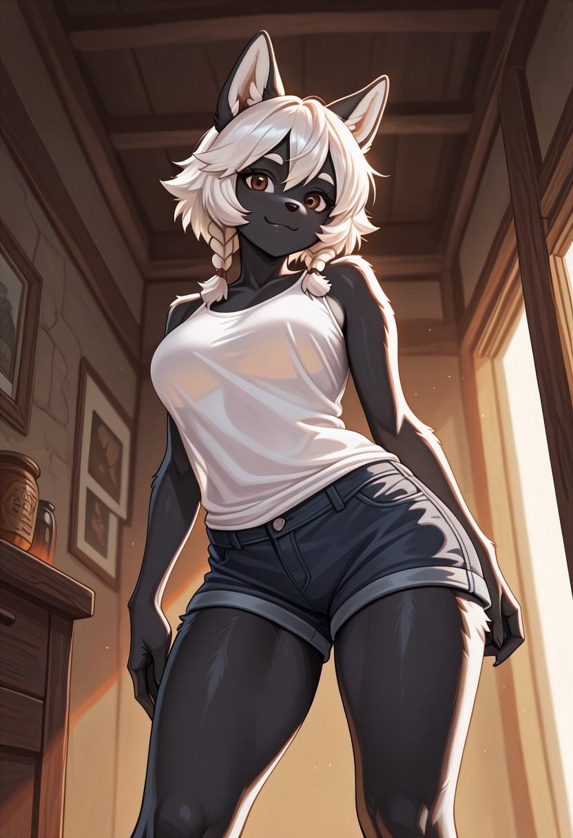 1girl,  dog girl,  furry body on Tensor.Art