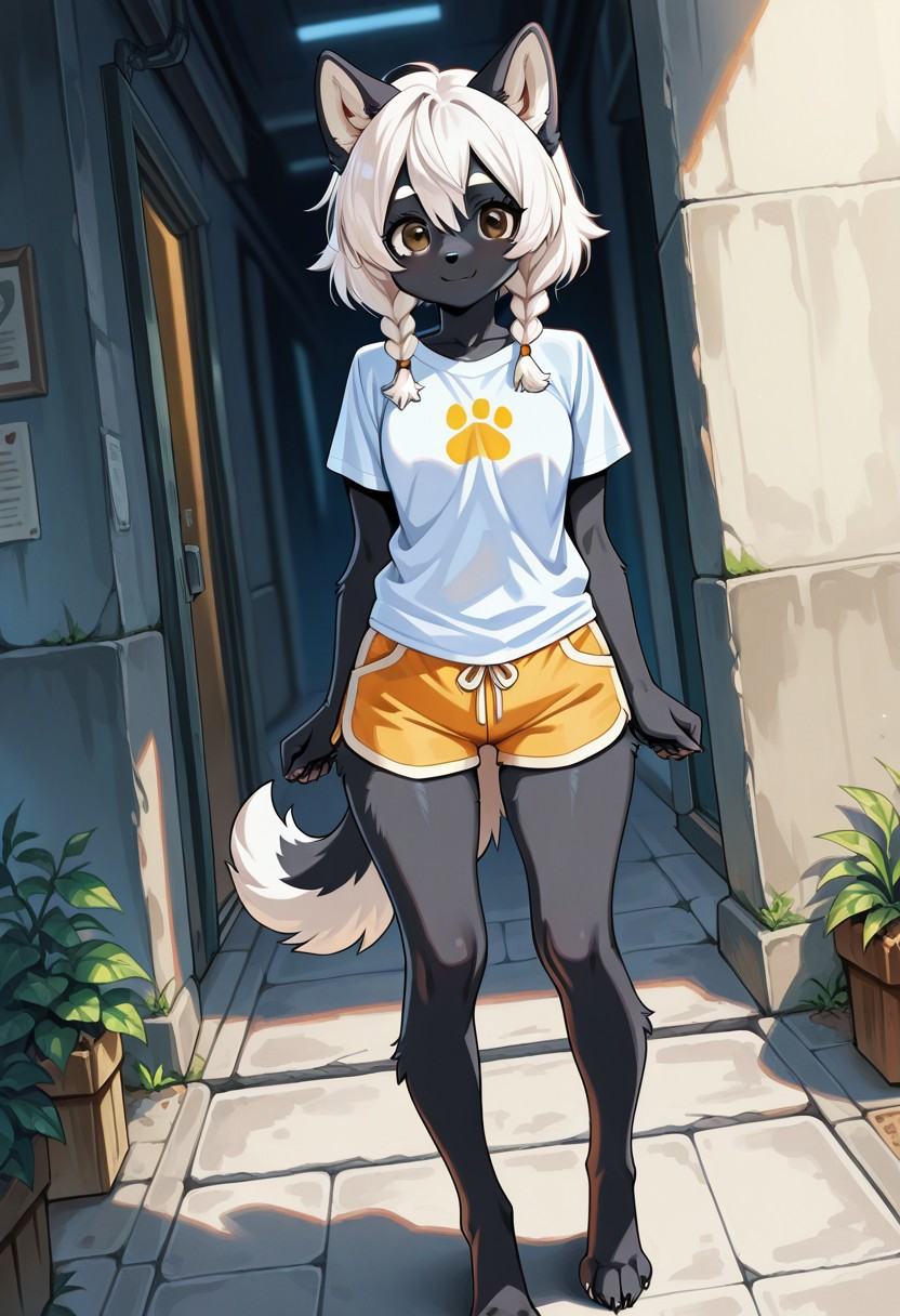 1girl,  dog girl,  furry body on Tensor.Art