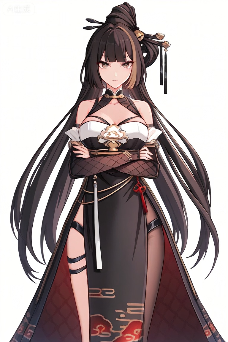 1girl, solo, long hair, breasts, looking at viewer, bangs, brown hair, black hair, hair ornament, dress, bare shoulders, very long hair, closed mouth, standing, chinese clothes


best quality, transparent_background, game_cg, masterpiece, best quality, transparent_background, game_cg, arms_crossed, 😡, 


(masterpiece:1.2), best quality, masterpiece, highres, original,ultra-detailed, illustration,extremely detailed wallpaper, perfect lighting,(extremely detailed CG:1.2), drawing, paintbrush,mimiXF,biaoqing,yulanXF,jiyuXF
