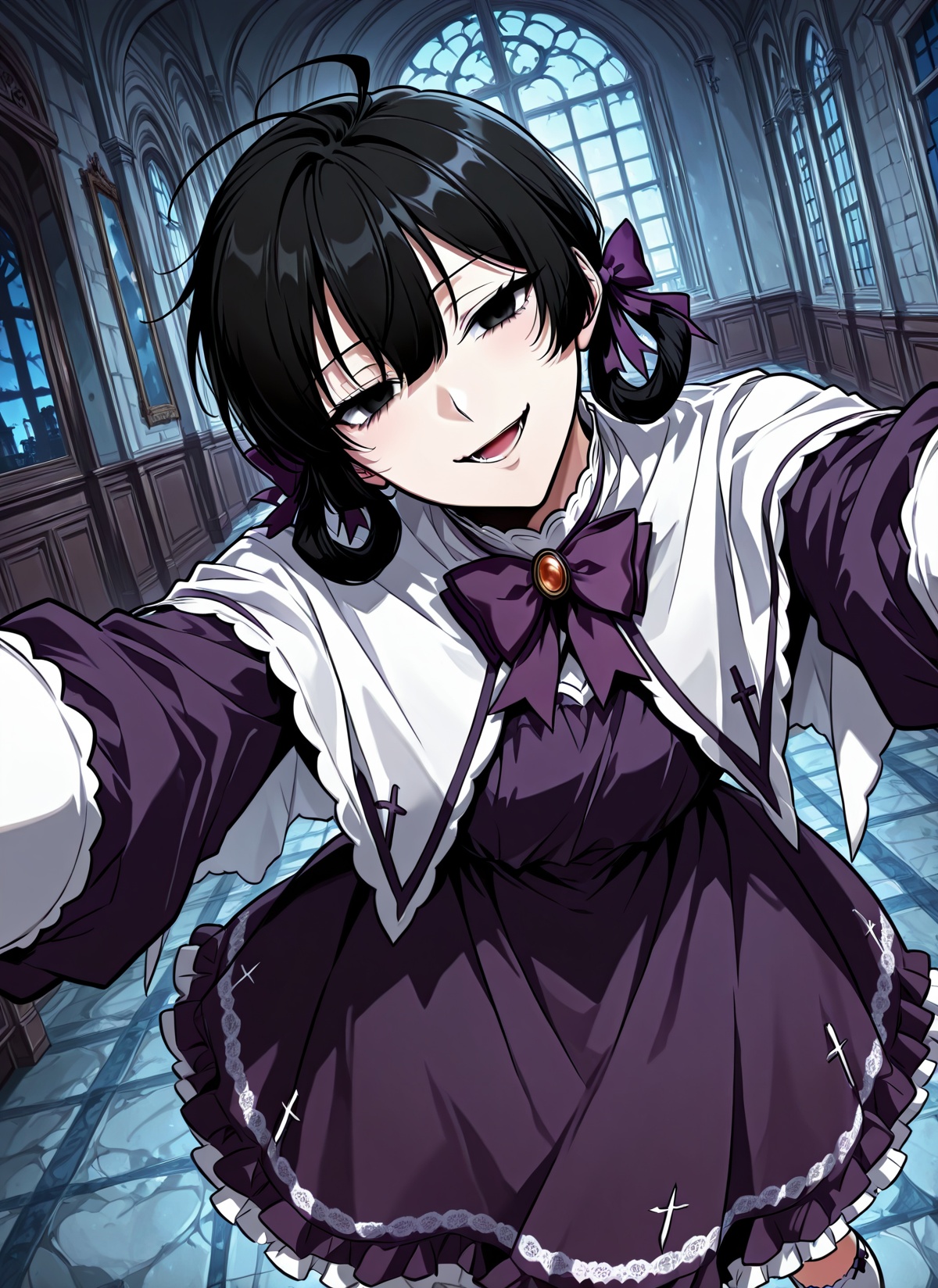 solo,  black hair,  black eyes on Tensor.Art