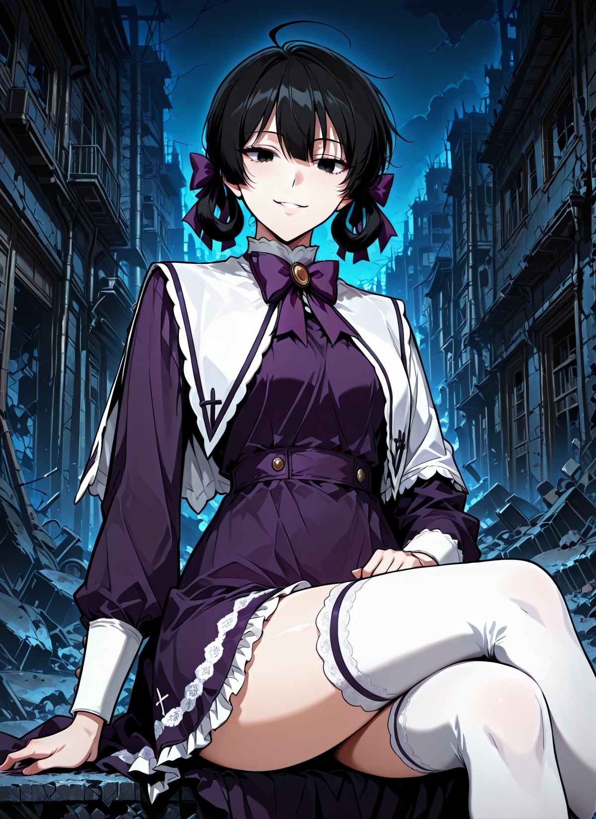 solo,  black hair,  black eyes on Tensor.Art