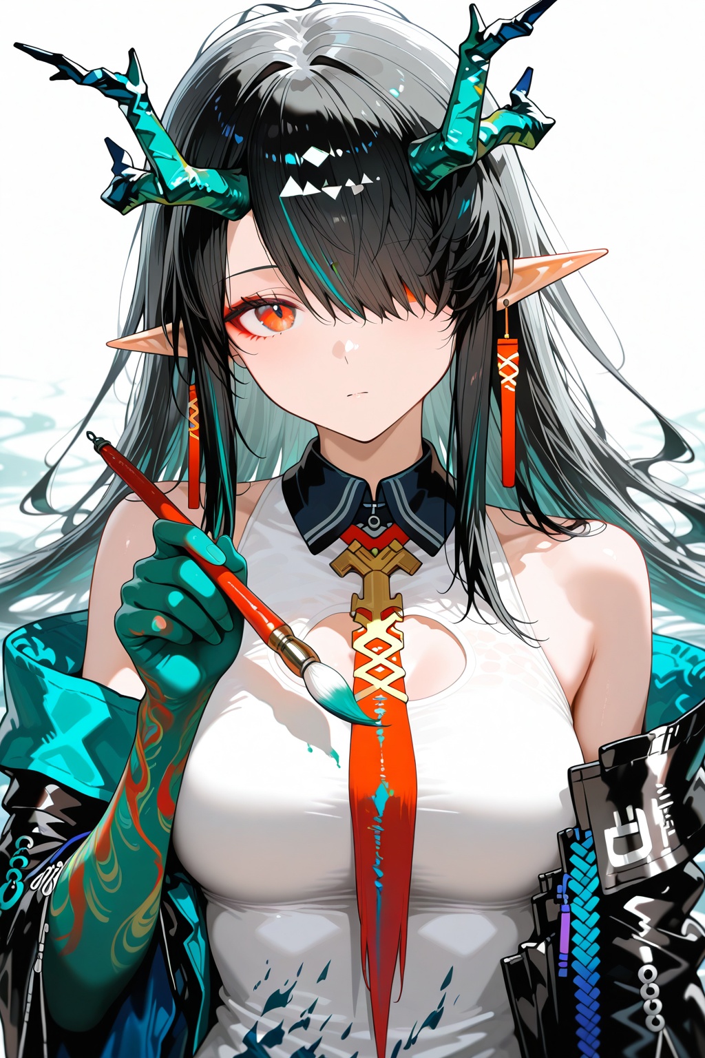 1girl,  dusk (arknights),  arknights on Tensor.Art