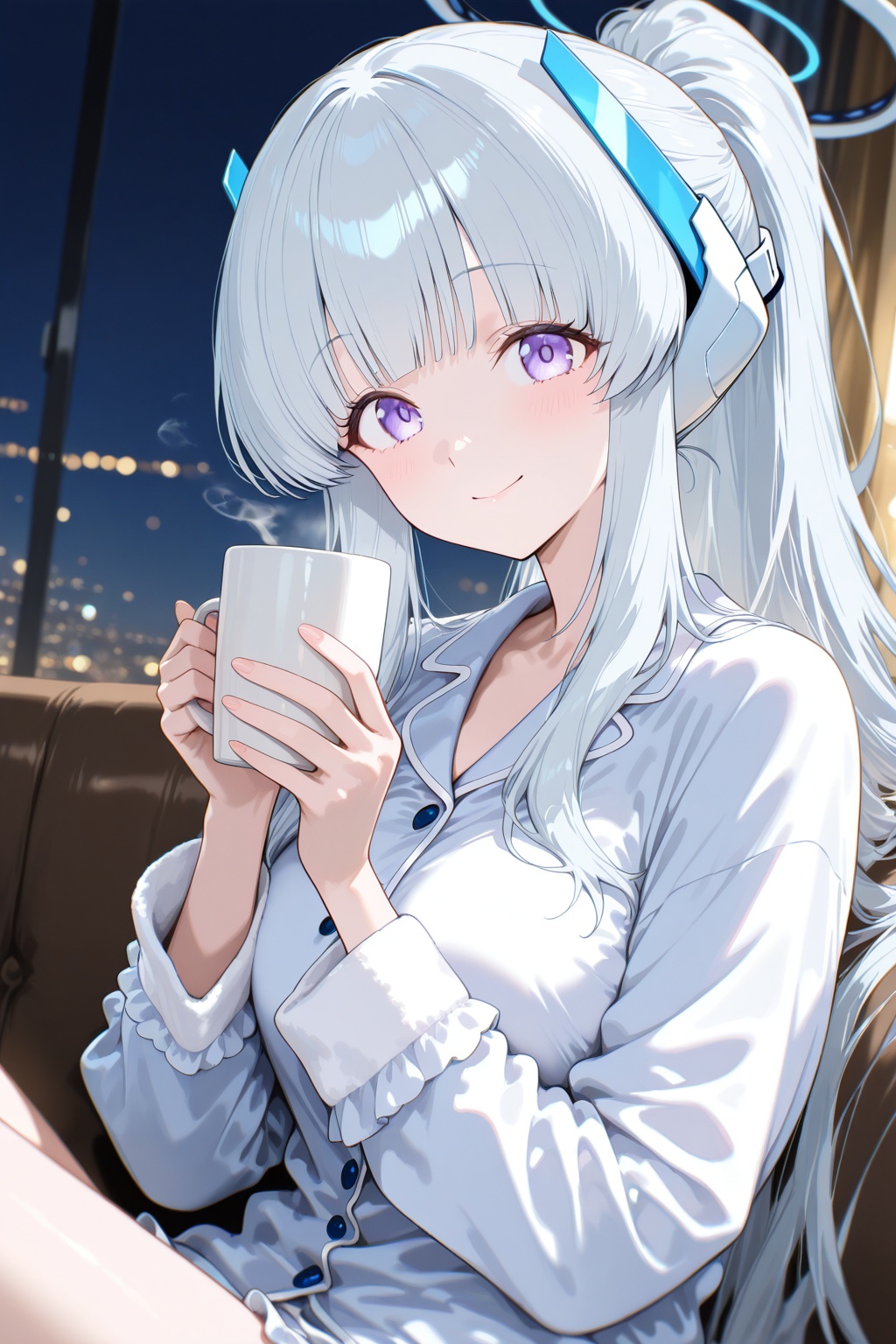 1girl,  noa (blue archive),  noa (pajamas) (blue archive) on Tensor.Art