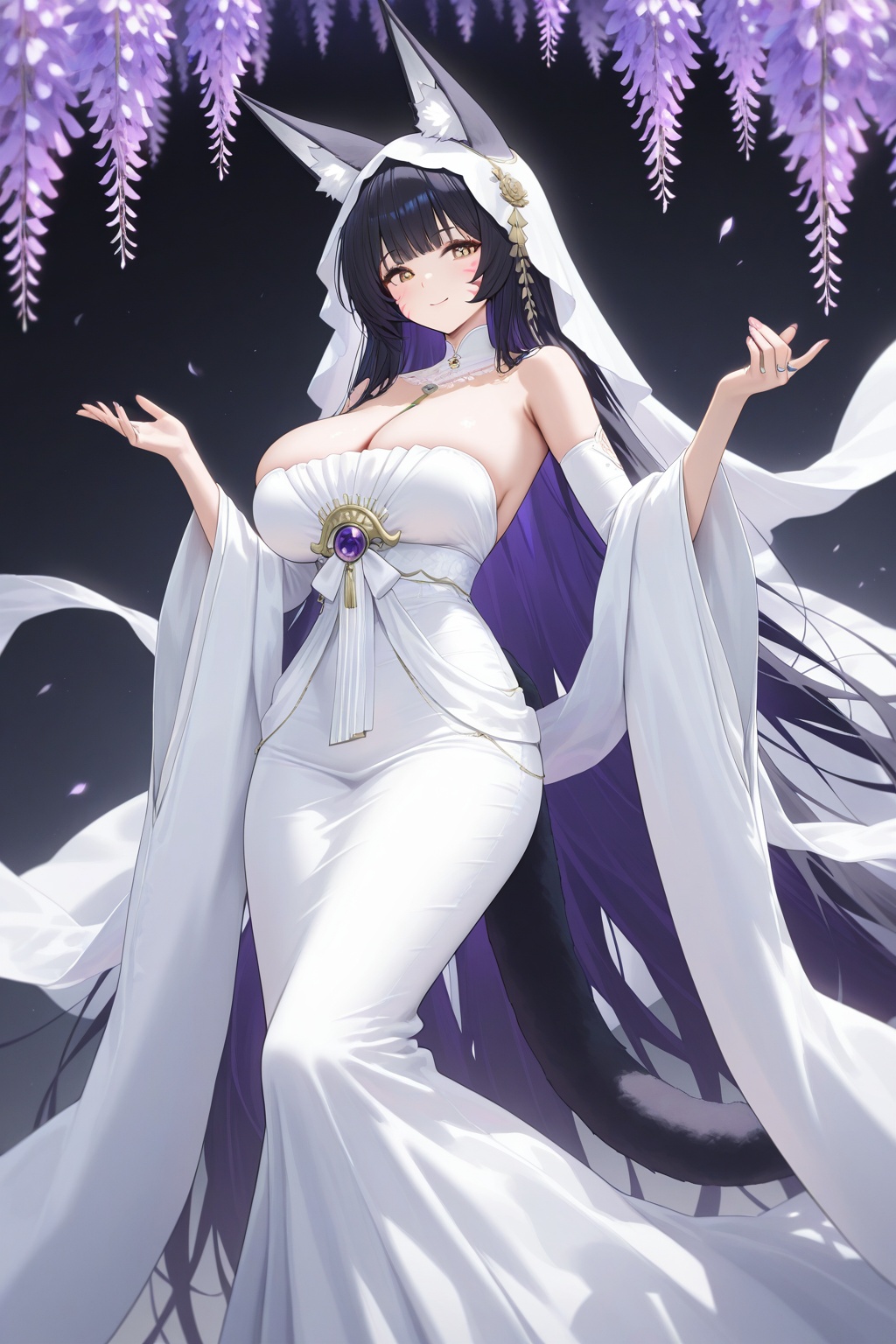 1girl,  musashi (azur lane),  musashi (purest wisteria) (azur lane) on Tensor.Art