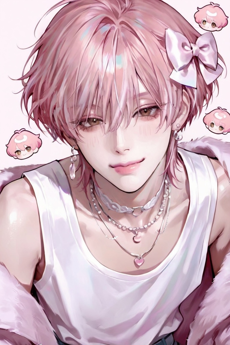 1boy,  solo,  long messy wolf cut hair on Tensor.Art