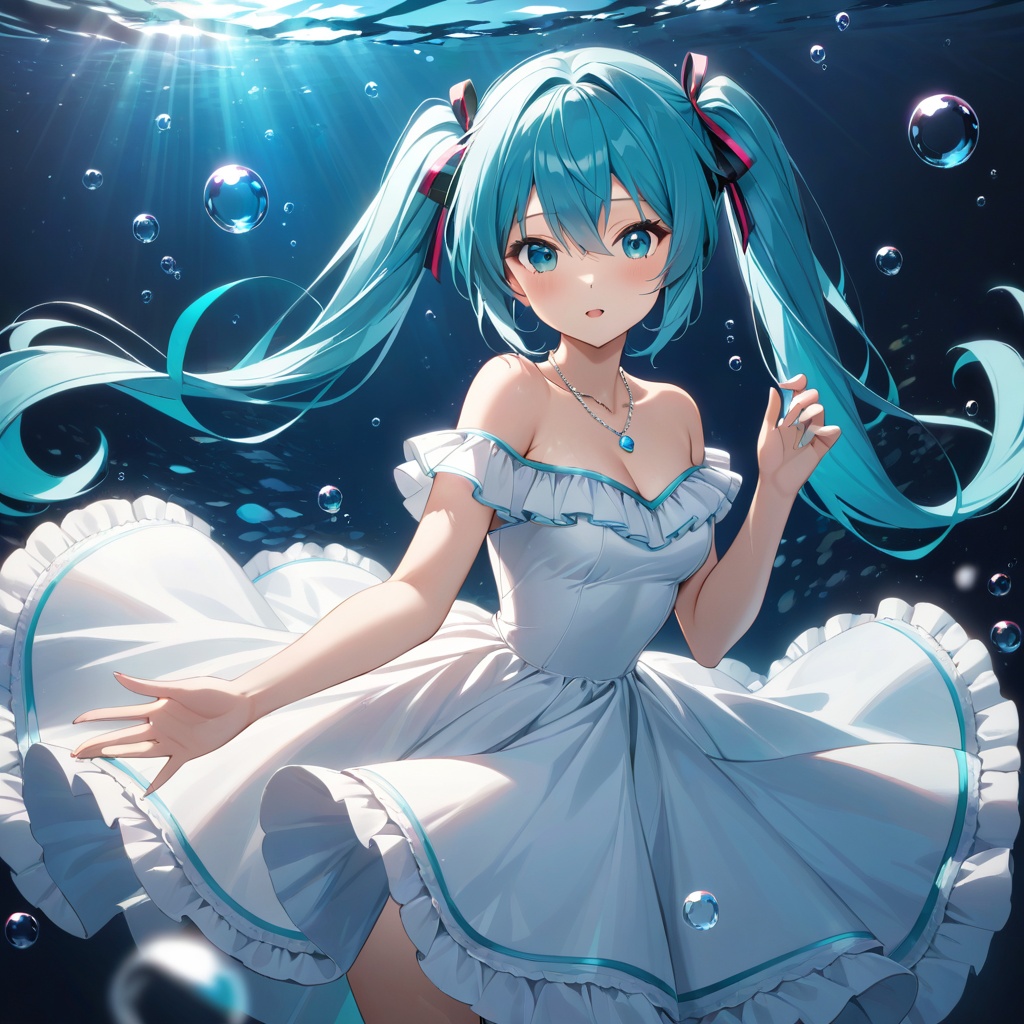 1girl,  Hatsune Miku,  dress on Tensor.Art