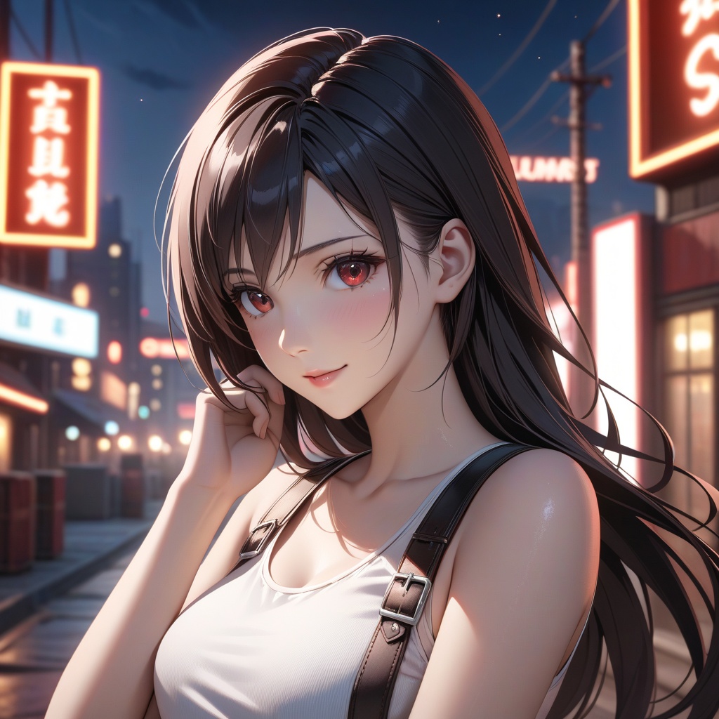 1girl,  solo,  inspired by Tifa from Final Fantasy VII on Tensor.Art