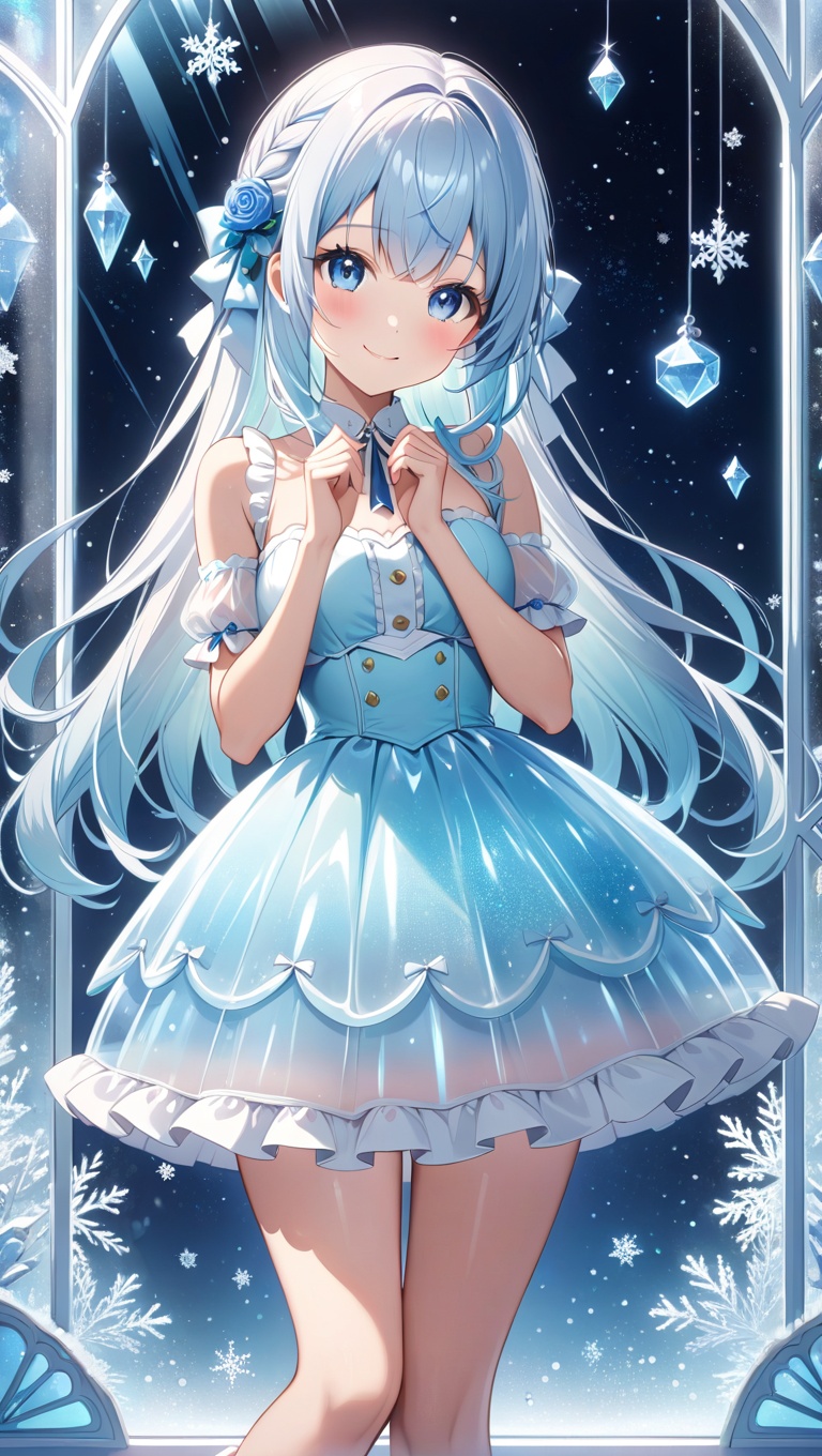 cute girl,  ice candy cottage,  translucent sugar walls on Tensor.Art