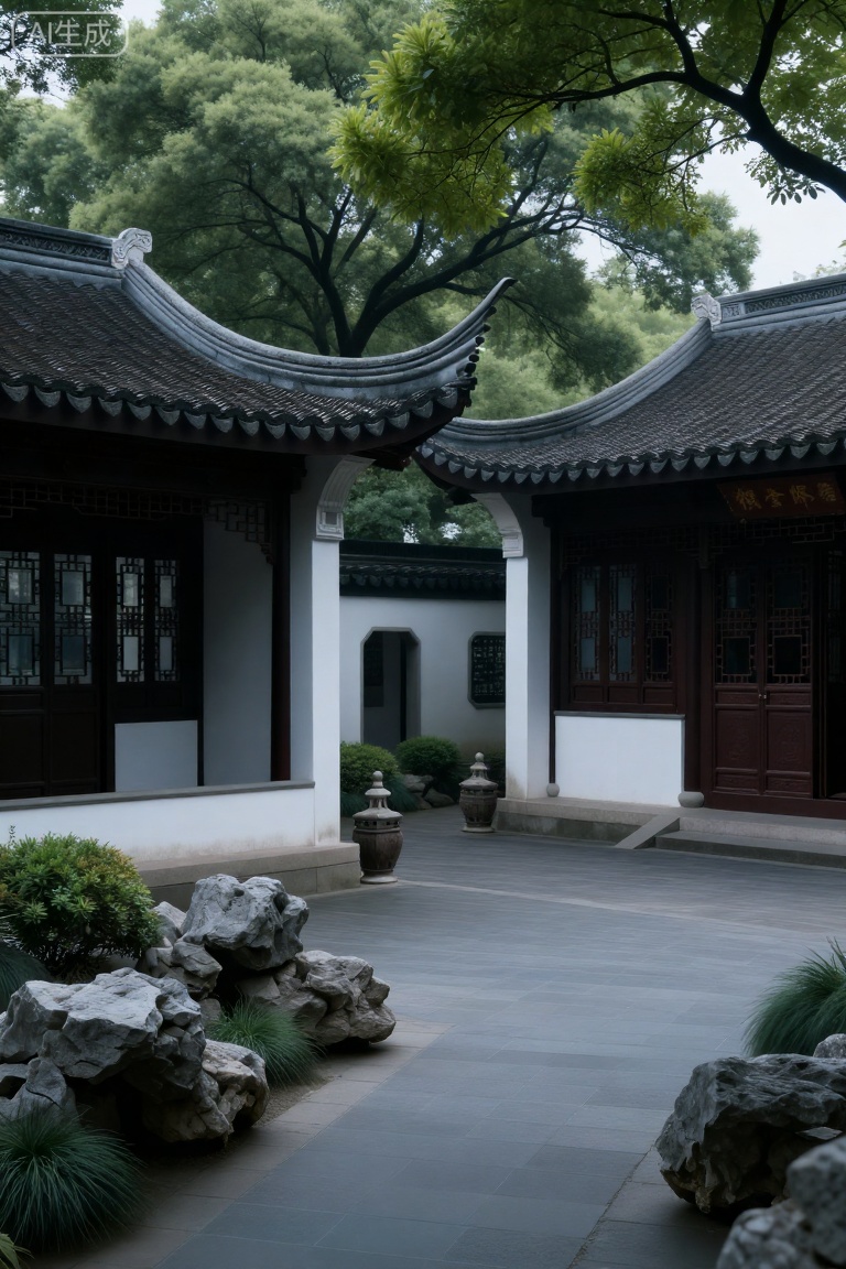 精美风景壁纸,中式庭院,