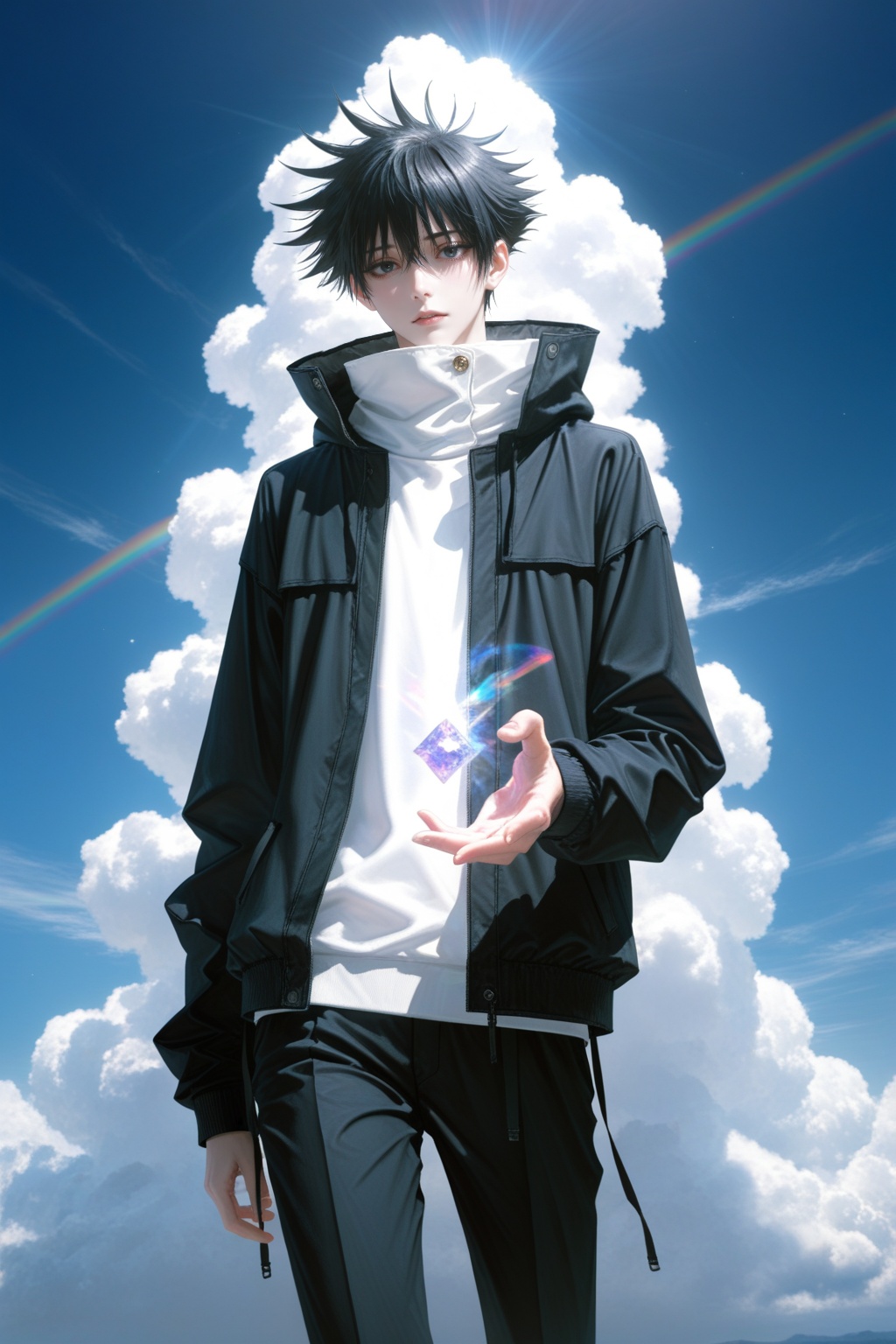 fushiguro megumi,  fushiguro megumi \(jujutsu kaisen\),  black hair on Tensor.Art