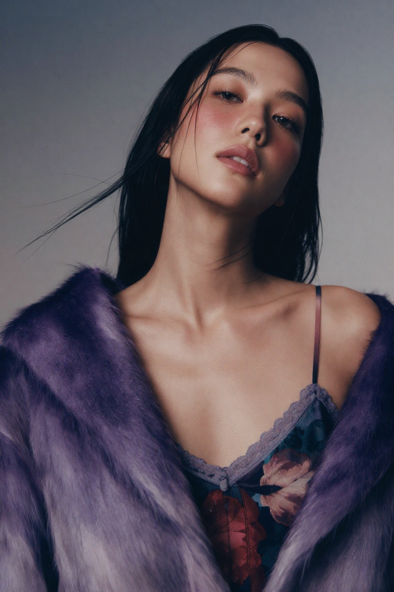 High-fashion editorial portrait,  photographed realism,  full-frame cinema camera on Tensor.Art