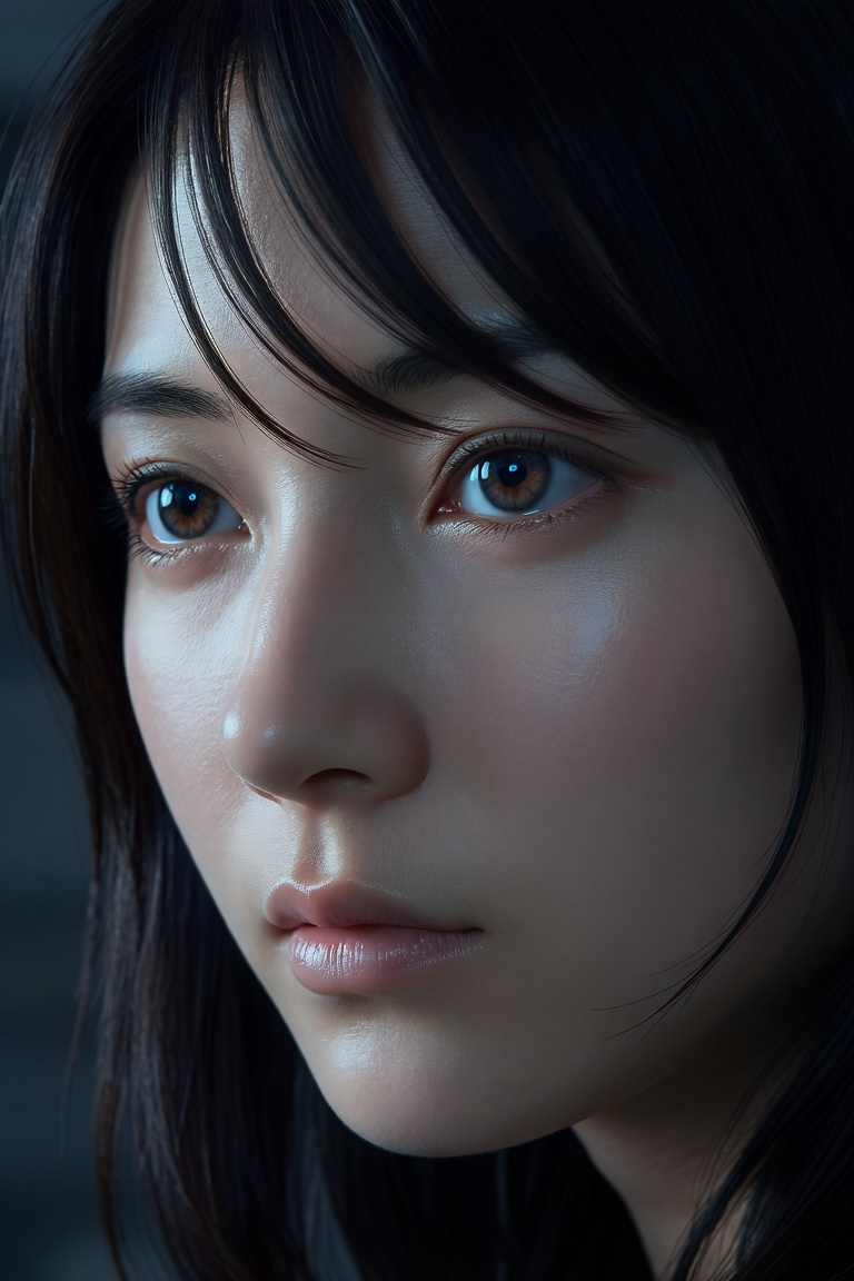 JAnimeReal,  1girl,  anime-realistic female face on Tensor.Art