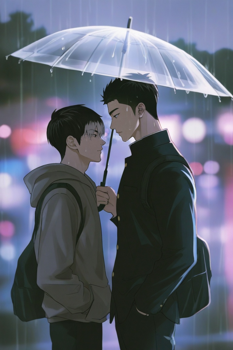 2boys,  black hair,  grey hair on Tensor.Art