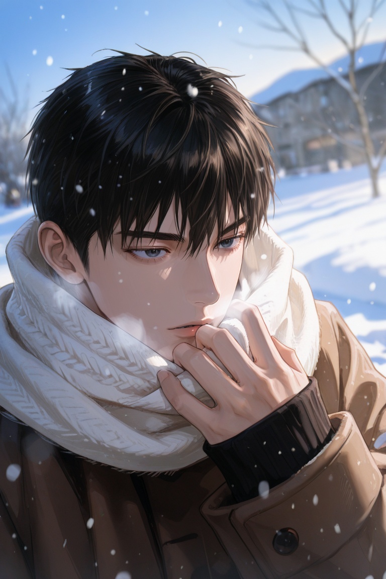 1boy,  black hair,  short hair on Tensor.Art