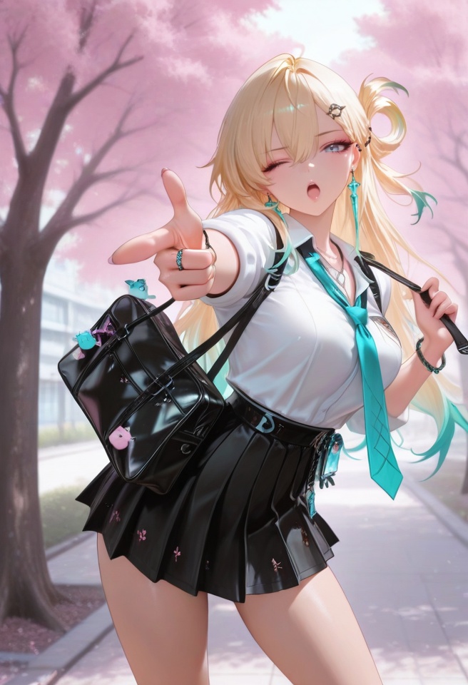 1girl,  skirt,  necktie on Tensor.Art