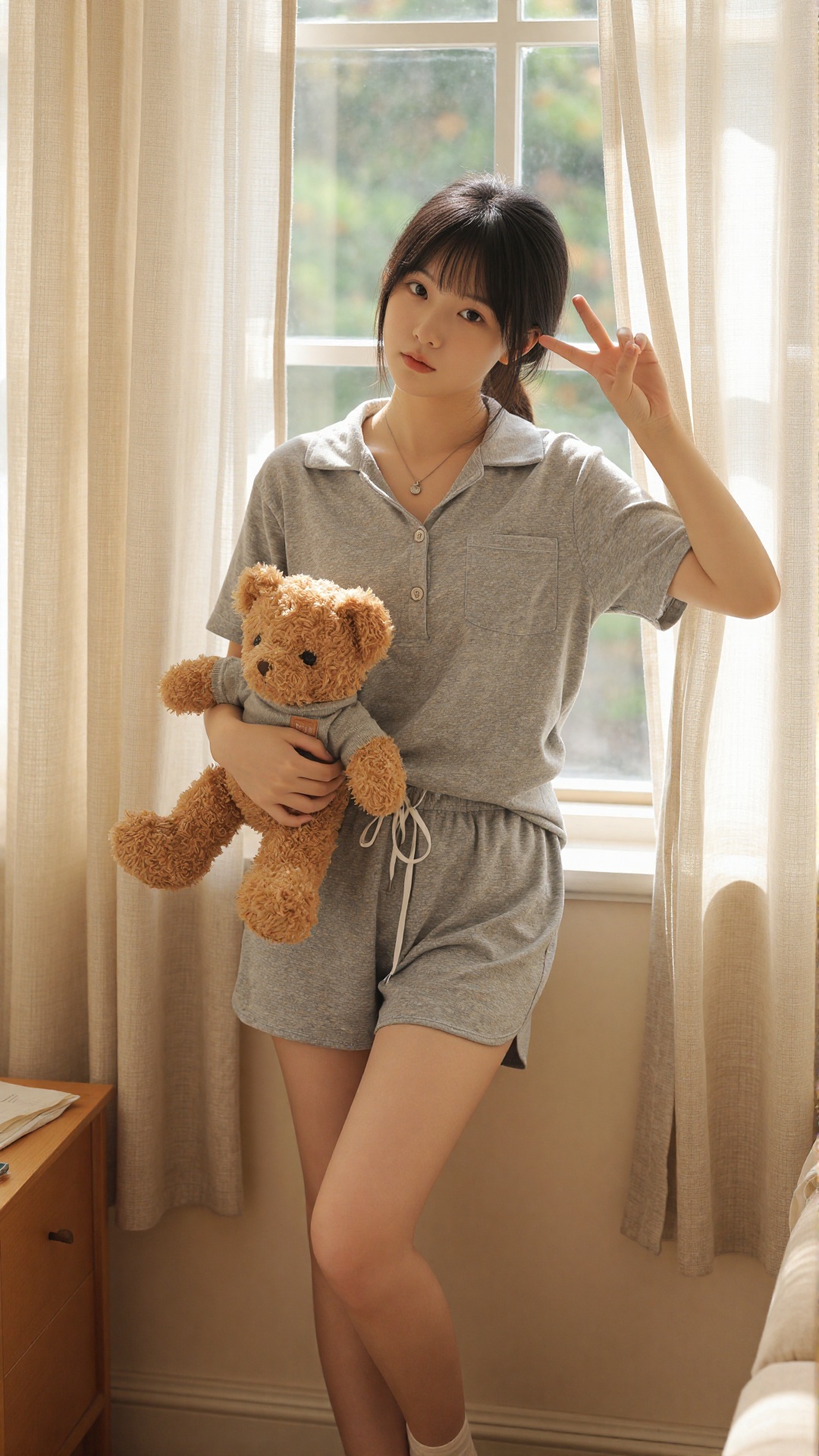 { "visual_style": { "art_style": "Lifestyle Portrait Photography,  Soft Indoor Light,  Girlish Aesthetic" on Tensor.Art