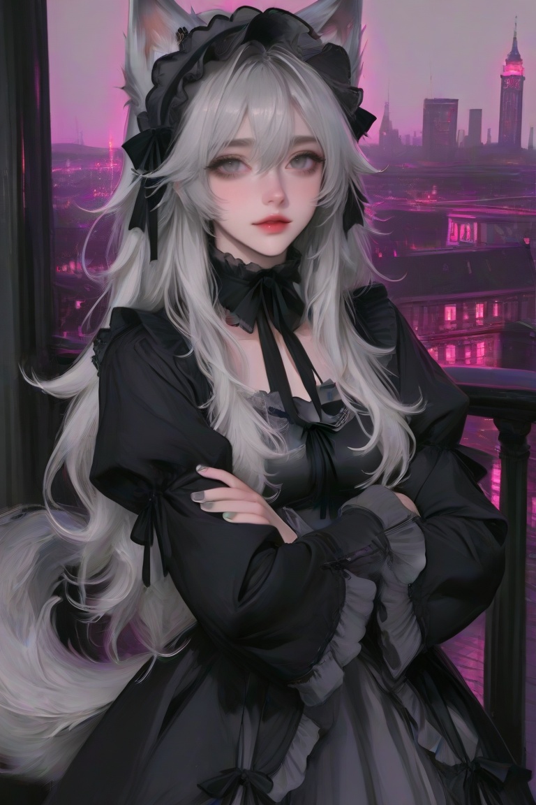 1girl,  solo,  wolf lolita girl on Tensor.Art