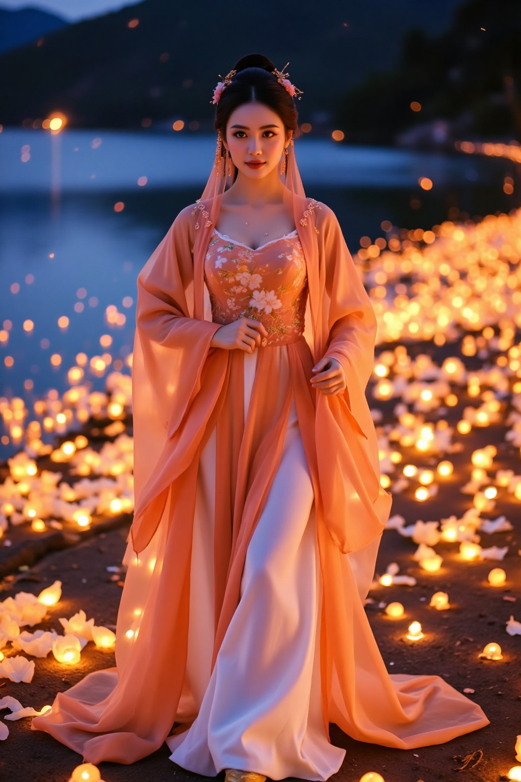 Exceptional quality,  ranked number one. Inspiration: Veil,  love. Visuals: Close-up: Under the moonlight on Tensor.Art