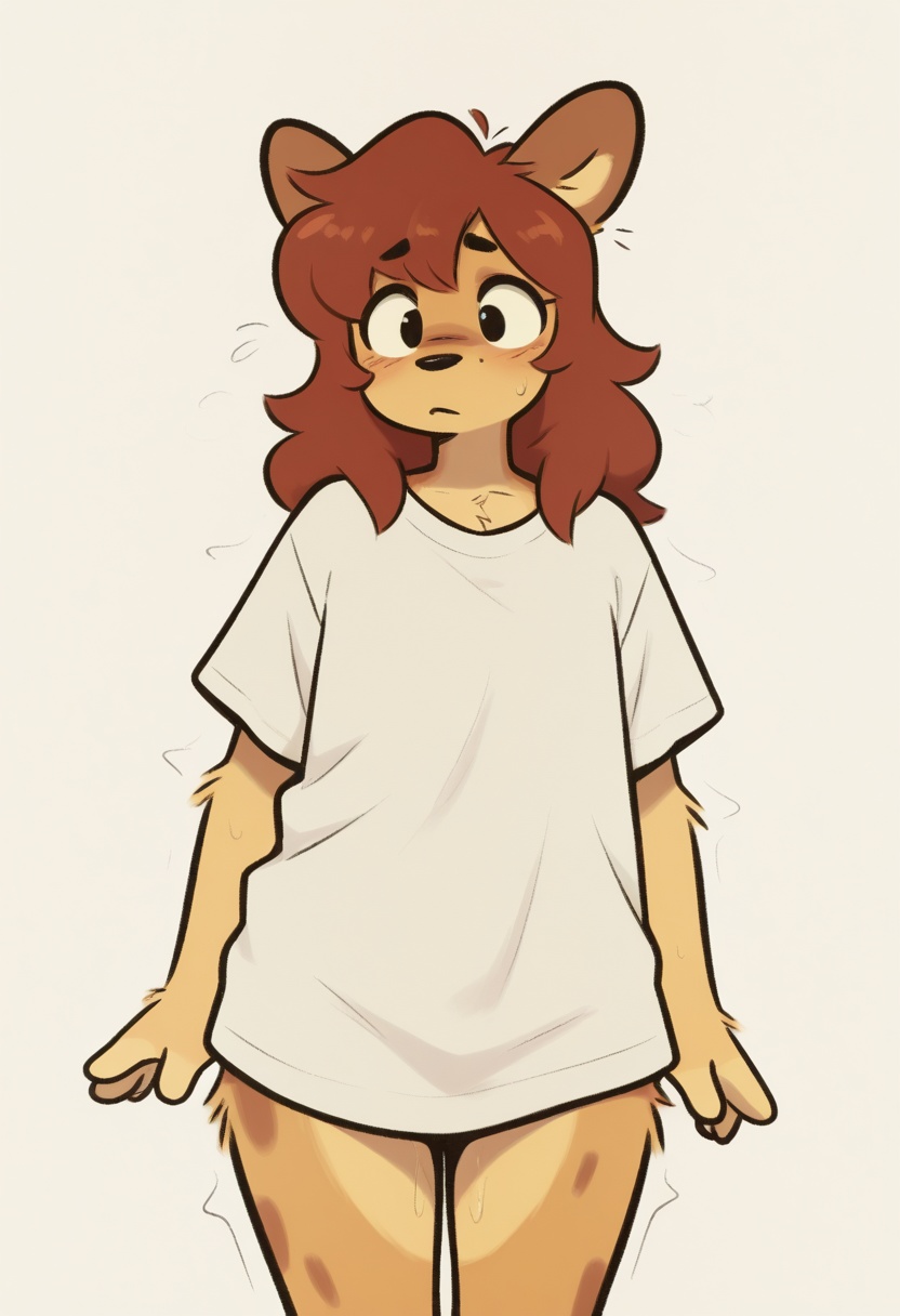 furry,  1girl,  t-shirt on Tensor.Art