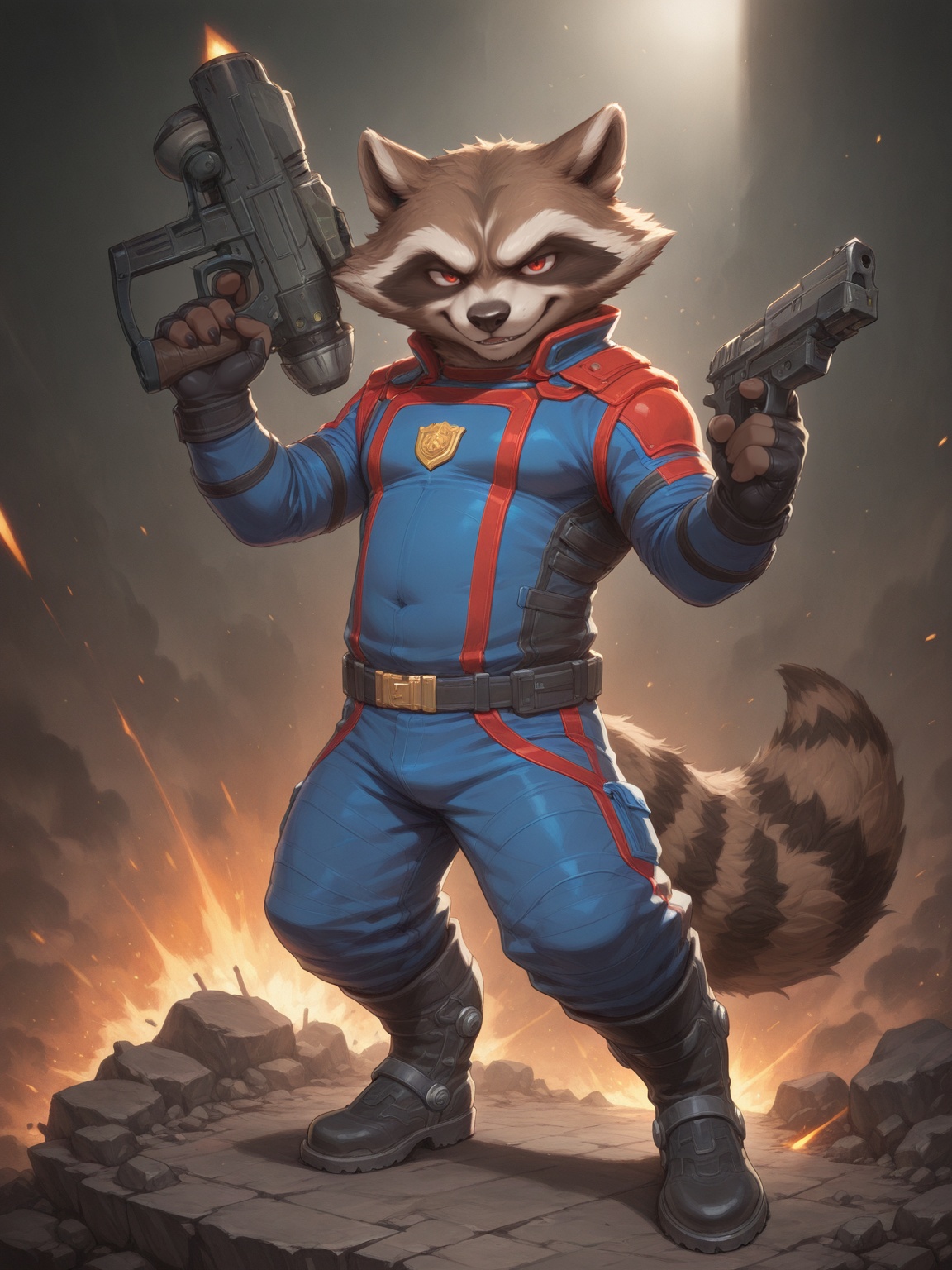 rocket raccoon,  furry,  1boy on Tensor.Art